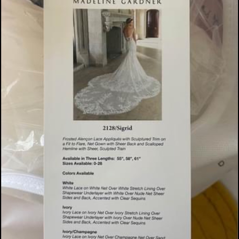 Morilee Madeline Gardner wedding dress and veil